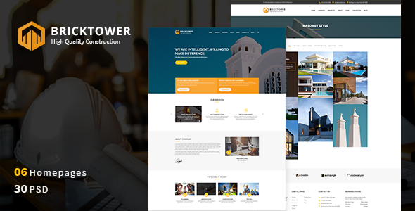 Bricktower - Construction PSD Template