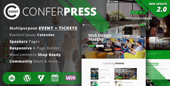 ConferPress - Multipurpose Event Tickets WordPress Theme product preview