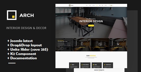 Product preview supplied for Arch - Interior Design Joomla Template