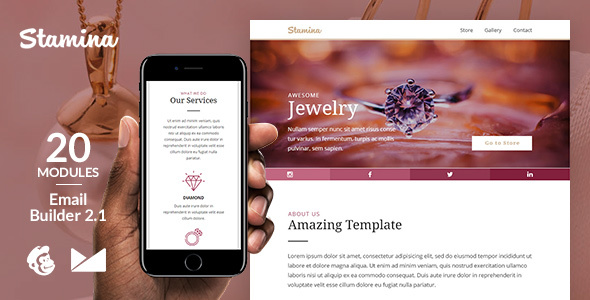 Stamina Responsive Email Template + Online Emailbuilder 2.1 listing image