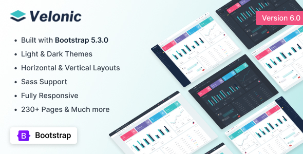 Preview image for Velonic - Admin & Dashboard Template
