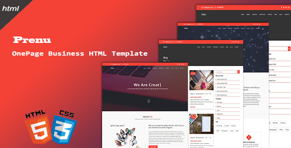 Prenu - OnePage Business HTML Template
