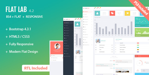 Preview image for FlatLab - Bootstrap 4 Responsive Admin Template