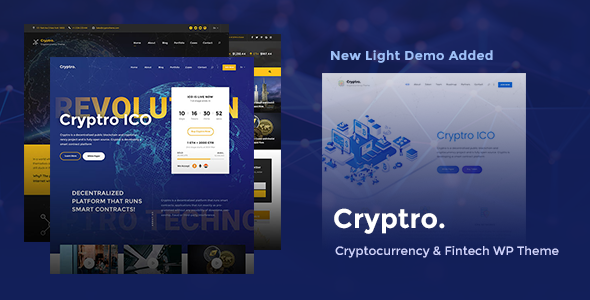 Preview image for Cryptro - Crypto, NFT, Blockchain, Bitcoin WordPress