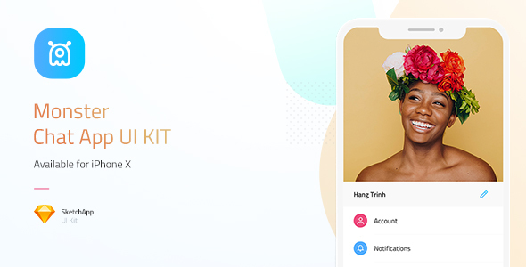 Monster - Chat App UI KIT for Sketch
