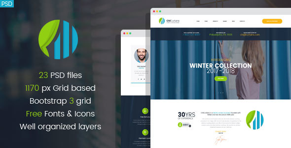 ChiCurtains - Blinds & Curtains Design Company PSD template