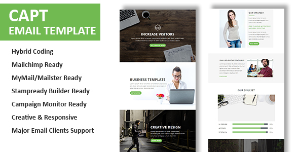 Product preview supplied for Capt - Multipurpose Responsive Email Template With Online StampReady Builder Access