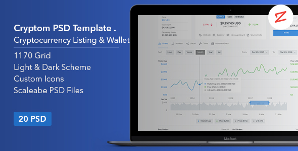 Cryptom- Crypto Currency PSD Template product preview