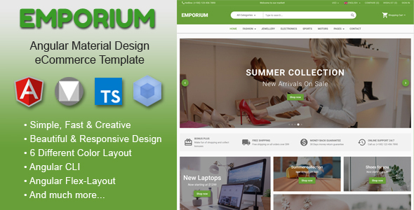 Emporium - Angular 22 Material Design eCommerce Template