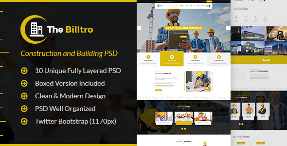The Billtro - Construction PSD Template