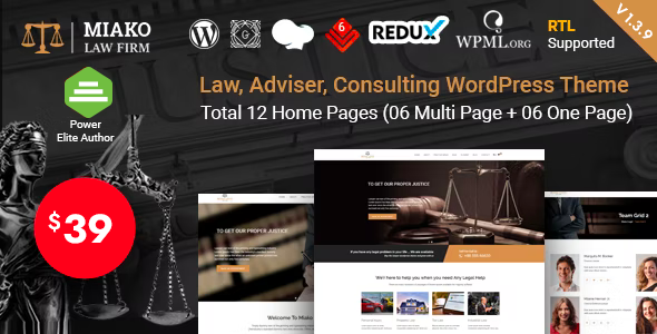 Miako - Law Firm WordPress Theme