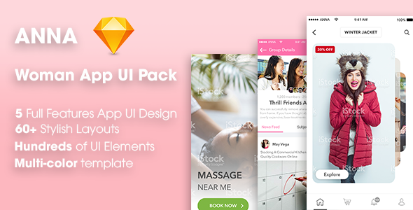 Anna | Women Mobile App UI Pack