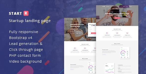 Product preview supplied for Startr - Multipurpose Startup Landing Page
