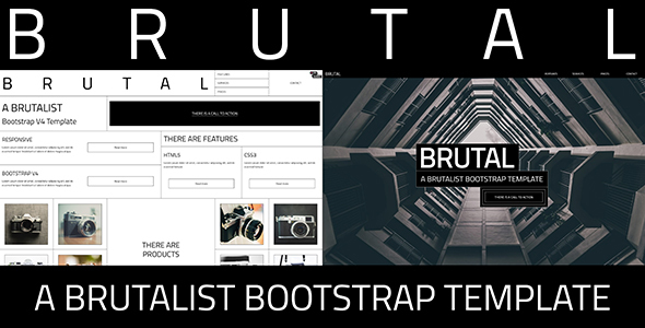 Product preview supplied for Brutal - A Brutalist Bootstrap v4 One Page HTML Template