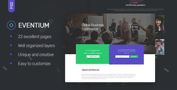 Product preview supplied for Eventium - Events, Meetings & Conferences