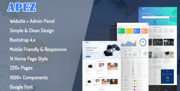 APEZ - Responsive Multi-Purpose HTML5 Template + Admin Template