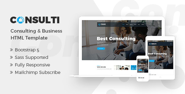 Product preview supplied for Consulti - Consulting & Consultancy HTML Template