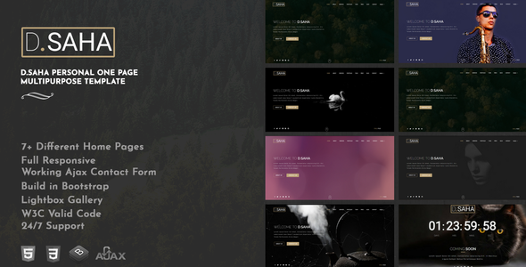 Preview image for D.saha personal one page multipurpose template