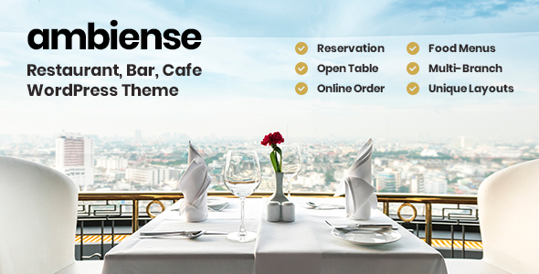 Product preview supplied for Ambiense - Restaurant & Cafe WordPress Theme