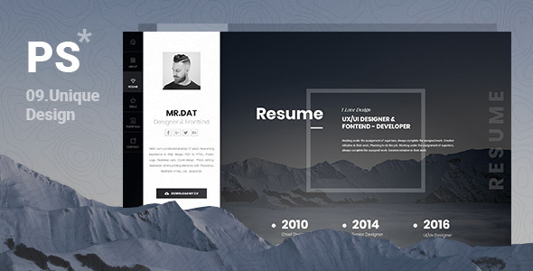 PerStar Personal Vcard PSD Template