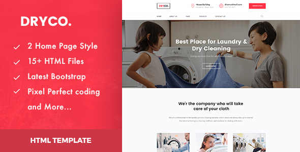 Dryco : Dry Cleaning Services HTML Template listing image
