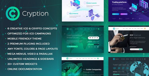 Preview image for Cryption - ICO, Cryptocurrency & Blockchain WordPress Theme