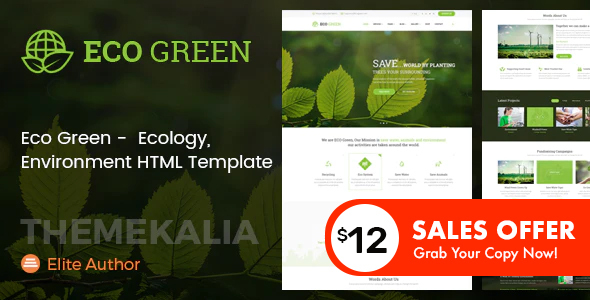 Product preview supplied for Eco Green - HTML Template for Environment and Renewable Energy Company
