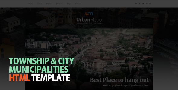 Product preview supplied for UrbanMetro - Township, City and Municipalities HTML Template