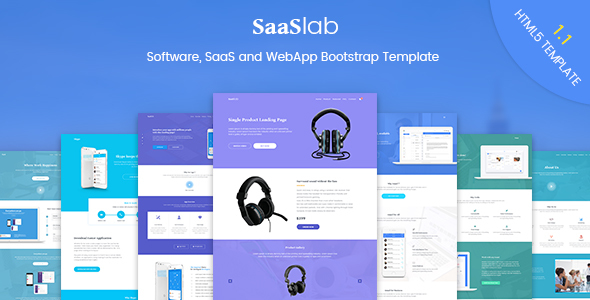 SaaSLab - Software, SaaS and WebApp Bootstrap Template listing image
