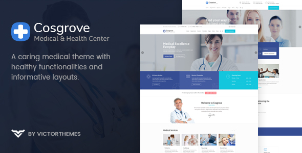 Product preview supplied for Cosgrove - Medical & Healthcare WordPress Theme