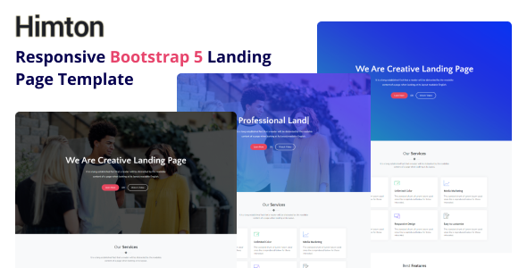 Himton - Responsive Bootstrap 5 Landing Page Template listing image