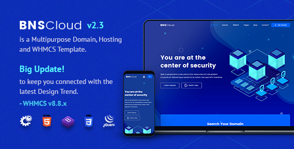 Preview image for BNSCloud | Multipurpose Hosting with WHMCS Templates