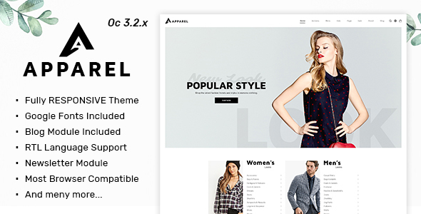 Apparel - Multipurpose Responsive Fashion Opencart 3.x Theme