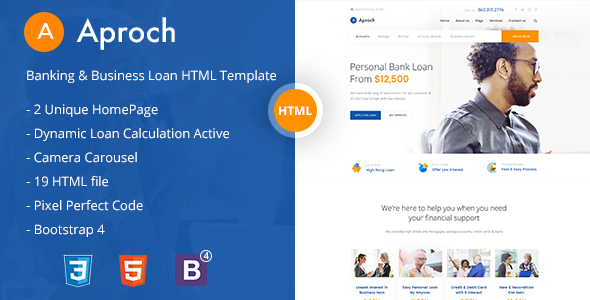 Aproach - Banking & Business Loan Bootstrap-4 HTML Template
