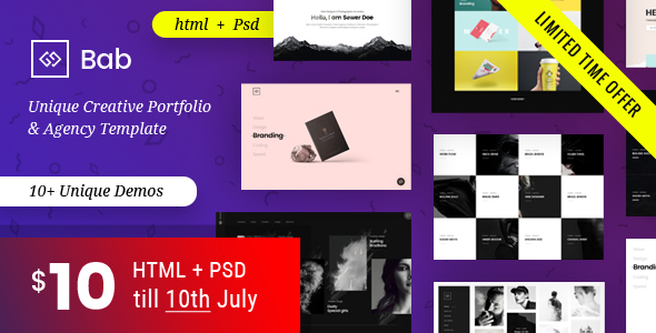 Portfolio HTML Template - BAB product preview