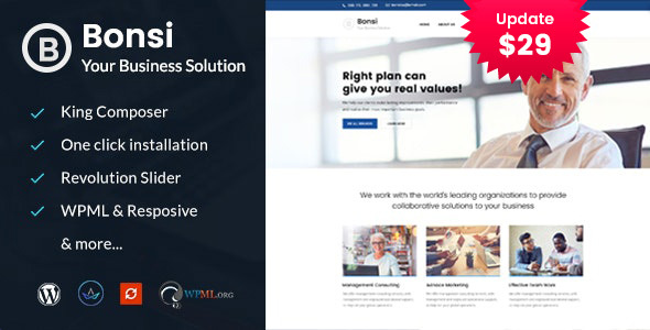 Bonsi - Business Consulting WordPress Theme product preview