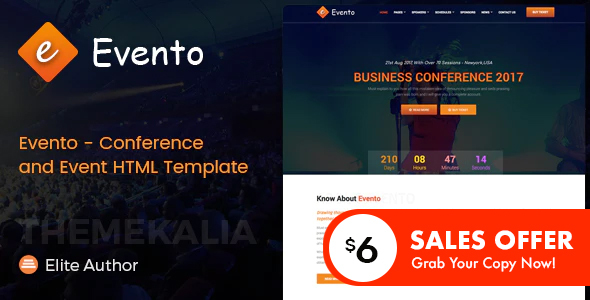 Evento - Conference and Event HTML Template listing image