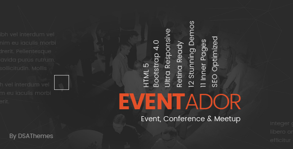 Preview image for Eventador - Premium Event, Conference & Meeting Landing Pages Pack