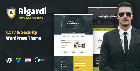 Rigardi - CCTV Security Company & Body Guard WordPress Theme product preview