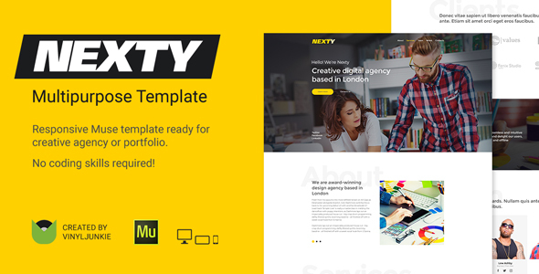 Nexty - Creative Multipurpose Portfolio / Agency Responsive Muse Template