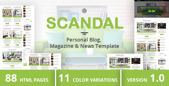 SCANDAL - Personal Blog, Magazine & News Template product preview