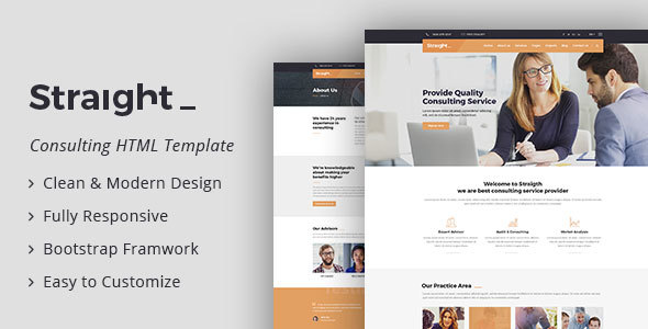 Product preview supplied for Straight - Business & Consulting HTML Template