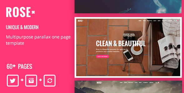 Rose - Multipurpose Responsive One Page Drupal 8 Theme product preview