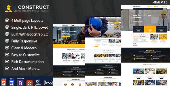 B Construction - Building Company HTML Template listing image