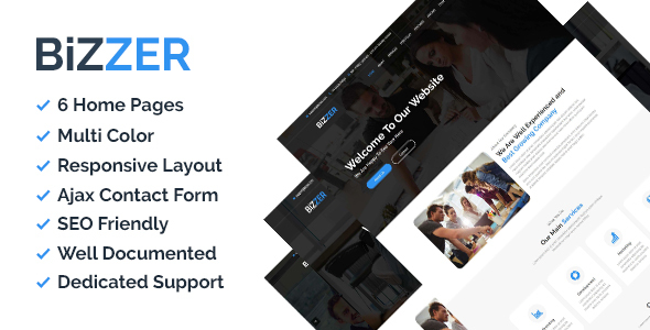 Bizzer - One Page Corporate and Business HTML5 Template