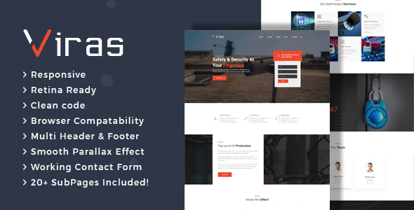 Viras - Security Services HTML Template listing image