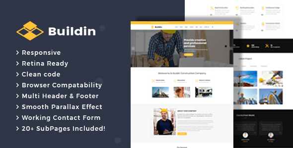 Preview image for Buildin - Construction Building Company HTML Template