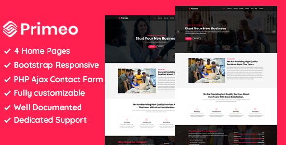 Primeo - One Page Corporate and Business HTML Template