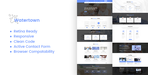Watertown : Laundry, Dry Cleaning Services HTML Template