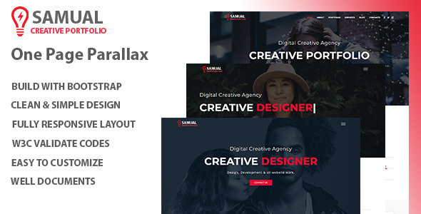 Samual - One Page Parallax HTML Template